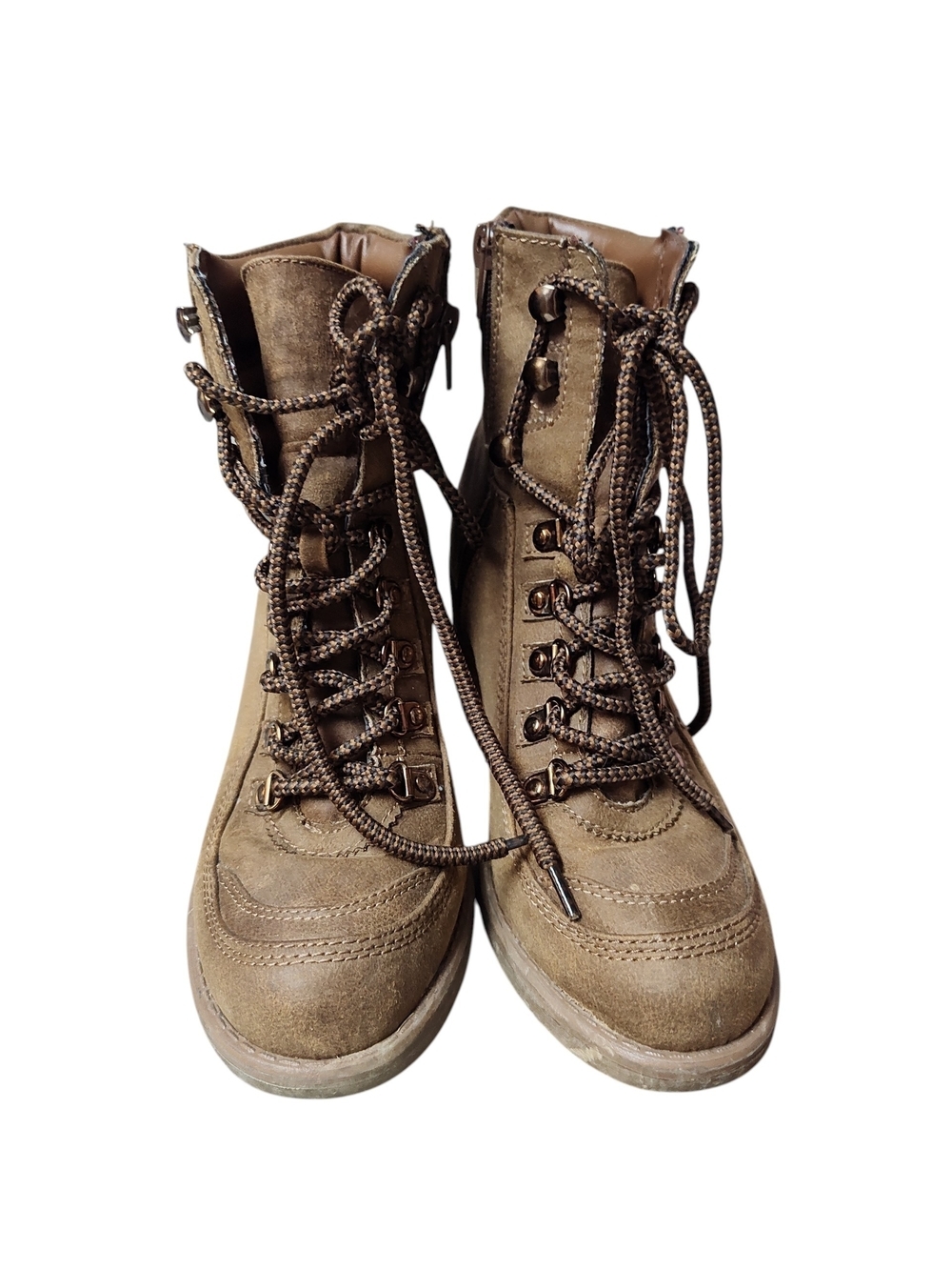 Carlos Santana Women’s Brown Lace-Up Combat Boots, 7.5